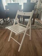 Witte houten klapstoel, Ophalen, Gebruikt, Eenvoudig, Wit