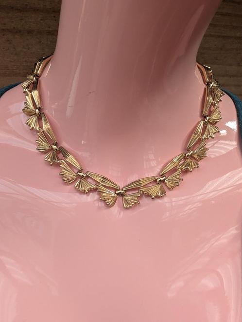 Vintage Trifari Gold-choker uit de jaren 40, Sieraden, Tassen en Uiterlijk, Antieke sieraden, Ketting, Overige materialen, Verguld