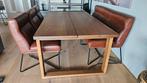 Complete eettafelset Massieve Ikea tafel + 3 stoelen en bank, Ophalen, Zo goed als nieuw, Eettafel