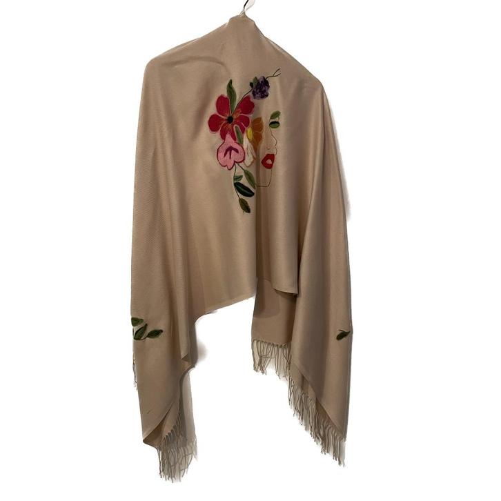 Vilt geborduurde zachte roze sjaal, Kleding | Dames, Mutsen, Sjaals en Handschoenen, Nieuw, Sjaal, Verzenden