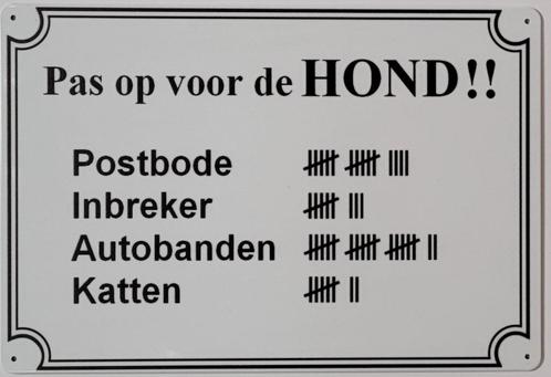 Pas op voor de hond wandbord van metaal reclamebord deco, Huis en Inrichting, Woonaccessoires | Tekstborden en Spreuken, Nieuw