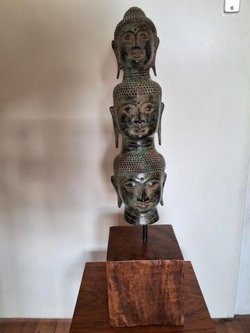 Bronzen Boeddha Beelden Stapel 3 hoofden 64cm hg beschikbaar voor biedingen