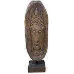 beeld buddha hoofd op standaard 52 cm, Huis en Inrichting, -, -, Nieuw, Ophalen of Verzenden