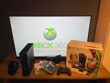 Xbox 360 Slim 250GB + Kinect + 4 Games beschikbaar voor biedingen