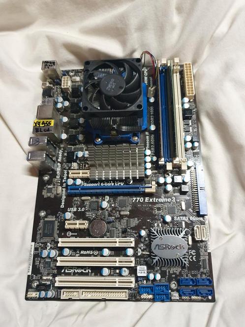 Asrock 770 Extreme3 AM3 Moederbord + AMD Phenom + 4GB RAM, Computers en Software, Moederborden, Zo goed als nieuw, AMD, DDR3, Ophalen of Verzenden