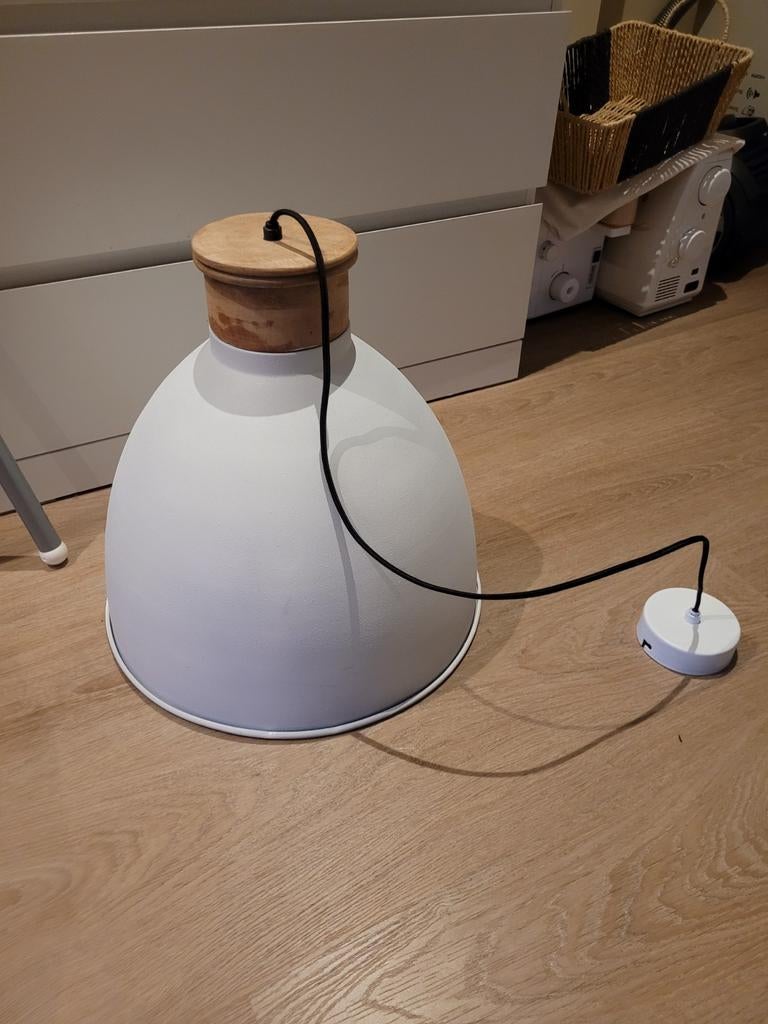 Witte hanglamp, Huis en Inrichting, Lampen | Hanglampen, Ophalen, Gebruikt, Minder dan 50 cm