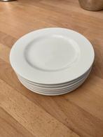6 witte porseleinen gebaksbordjes - Cameo China, Huis en Inrichting, Ophalen of Verzenden, Zo goed als nieuw, Bord(en), Effen