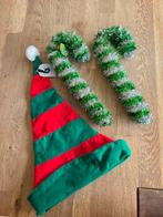 Kerstmuts Elf Grinch + 2 grote zuurstokken feest of carnaval, Ophalen of Verzenden, Nieuw