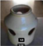 Bloempot vintage br 20 cm H 22 cm, Rond, Ophalen of Verzenden, Zo goed als nieuw, Aardewerk