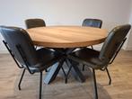 Ronde Eettafel met 4 Stoelen, Huis en Inrichting, Complete eetkamers, Ophalen, Zo goed als nieuw, Modern, 4 tot 6 stoelen