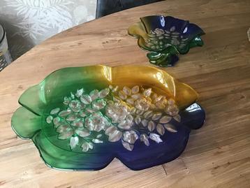 Prachtige glazen schalen set. Vintage. NU 65€ beschikbaar voor biedingen