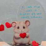 Handgemaakt Epoxy Hart met Hamster Valentijn, Ophalen of Verzenden, Nieuw, Kunststof, Dierenbeeld