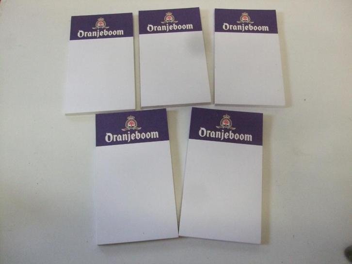 Oranjeboom notepads / notitieboekje (nr.1) 5 stuks, Verzamelen, Biermerken, Nieuw, Overige typen, Oranjeboom, Ophalen of Verzenden