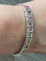 Toermalijn multi color 925 zilver armband, Ophalen of Verzenden, Nieuw