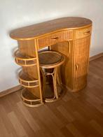 Vintage rotan kidney shape kaptafel/laptop tafel, Huis en Inrichting, Tafels | Bijzettafels, Ophalen, Overige materialen, Zo goed als nieuw