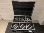 6 accu uplighters in flightcase, Muziek en Instrumenten, Ophalen of Verzenden, Zo goed als nieuw, Licht, Kleur