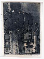 Tattje "Schaakstukken" ets, Antiek en Kunst, Kunst | Etsen en Gravures, Ophalen of Verzenden