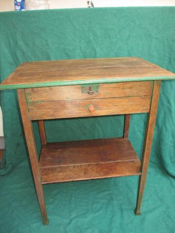 Vintage Antiek naaikastje met antieke print in de klep. beschikbaar voor biedingen