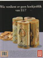retro reclame 1997 Lu koekjesblik blik trommel, Verzenden, Overige typen