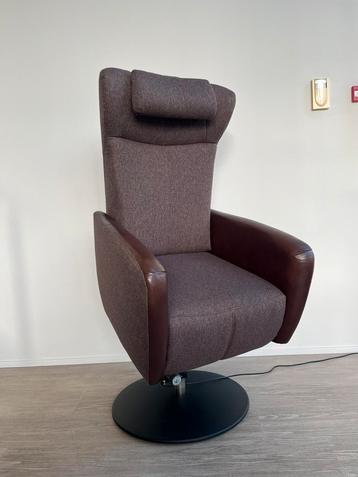 Prominent Sorisso Sta Op Relaxfauteuil Bruin Leer Stof L Xl beschikbaar voor biedingen