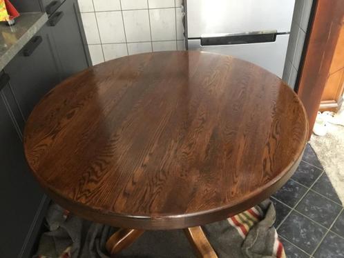 MASSIEF RONDE EIKEN EETHOEK, Huis en Inrichting, Tafels | Eettafels, Gebruikt, 100 tot 150 cm, 100 tot 150 cm, Vier personen, Rond