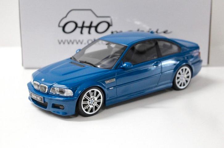 1:18 BMW M3 (E46) uit 2000 blauw interieur Ottomobile, Hobby en Vrije tijd, Modelauto's | 1:18, Nieuw, Auto, OttOMobile, Ophalen of Verzenden