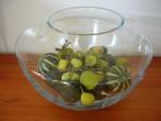 Decoratieve grote glazen schaal 37 cm breed, Ophalen, Schaal, Rond, Glas