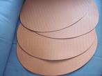 4 ovale placemats/ bruin-zwart/ 45-33cm, Ophalen, Zo goed als nieuw, Bord
