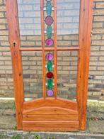 210hx82,8br Mooie binnendeur met glas in lood, Antiek en Kunst, Ophalen