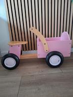 Roze houten bakfiets loopfiets New Classic Toys, Kinderen en Baby's, Speelgoed | Buiten | Voertuigen en Loopfietsen, Zo goed als nieuw