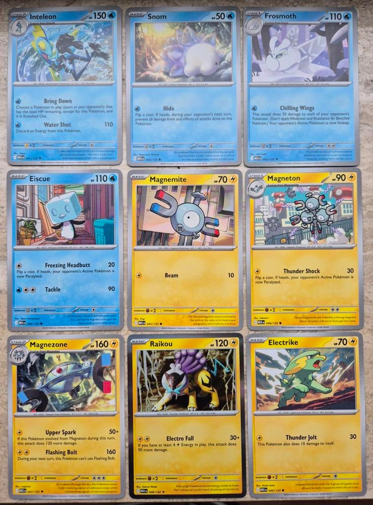 Pokemon kaarten MEG 9x. 041 tm 049., Ophalen of Verzenden