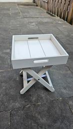 Houten dienbladtafel wit, Ophalen, Gebruikt, Vierkant, Hout