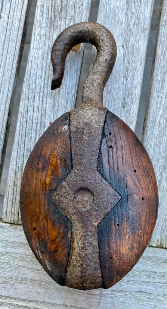 Antieke Houten Katrol - Prachtig Decoratief Item, Antiek en Kunst, Antiek | Overige Antiek, Ophalen of Verzenden