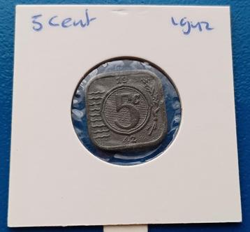 5 cent 1942 - Zink beschikbaar voor biedingen
