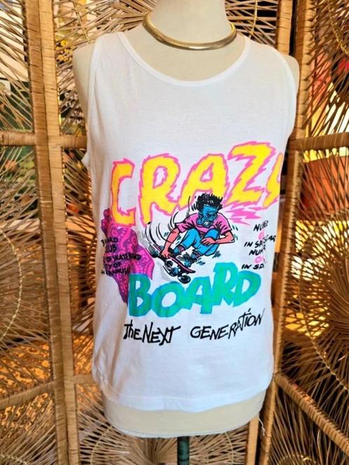 YV2055: Brand New Vintage 80s Deadstock Tank Top, Kleding | Dames, T-shirts, Nieuw, Maat 38/40 (M), Wit, Zonder mouw, Ophalen of Verzenden
