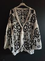 Nieuw vest gehaakt zwart creme 40 42 44, Ophalen of Verzenden, Nieuw, Maat 42/44 (L), Zwart