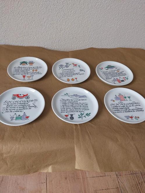 6 porseleinen cocktail onderzetters van Fürstenberg, Huis en Inrichting, Woonaccessoires | Onderzetters, Zo goed als nieuw, Overig