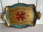 Prachtig Florentijns dienblad goud blauw rood italie Italy, Ophalen of Verzenden, Zo goed als nieuw