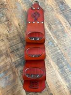 Lederen wijnrek 3 flessen, Overige materialen, 50 tot 75 cm, Verzenden, Nieuw