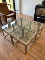 Glazen salontafel Romeo Rega, Ophalen, 50 tot 100 cm, Vierkant, 50 tot 100 cm