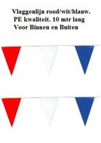 Rood wit blauwe vlaggenlijn 10 mtr, Nieuw, Ophalen of Verzenden