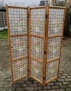 Vintage kamerscherm bamboe/parelmoer bloemmotief, Ophalen, Gebruikt