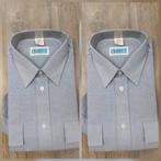2 nieuwe vintage blauwe politie overhemden van Lonneker, Ophalen, Nieuw, Blauw, Halswijdte 39/40 (M)