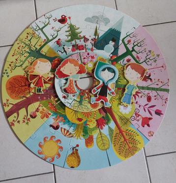 Djeco Puzzel vier Seizoenen rond 65 cm beschikbaar voor biedingen