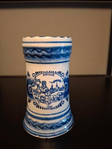 Vintage Stella Artois bierpul Delfts blauw+ glazen pul beschikbaar voor biedingen