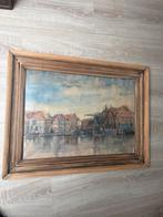 Schilderij op glas - Hollands stadsgezicht, Antiek en Kunst, Ophalen