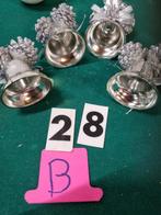 kerstbellen kunststof met denneappel 4x [b28], Diversen, Kerst, Ophalen of Verzenden