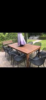 8x Webbing tuinstoel met zitkussen., Tuin en Terras, Ophalen, Zo goed als nieuw, Kunststof