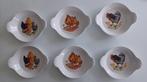 6 x Eierschaaltjes - afbeeldingen kip met ei, Huis en Inrichting, Keuken | Servies, Keramiek, Ophalen of Verzenden, Overige stijlen