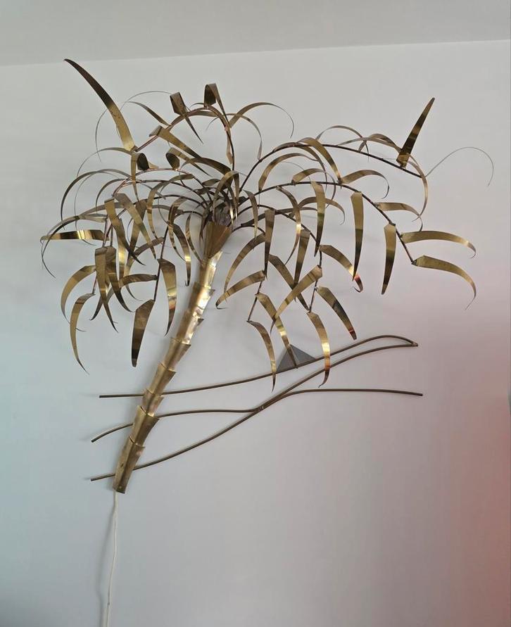 Vintage Palmboom wandlamp van Daniel D'haeseleer, jaren 70., Huis en Inrichting, Lampen | Wandlampen, Ophalen